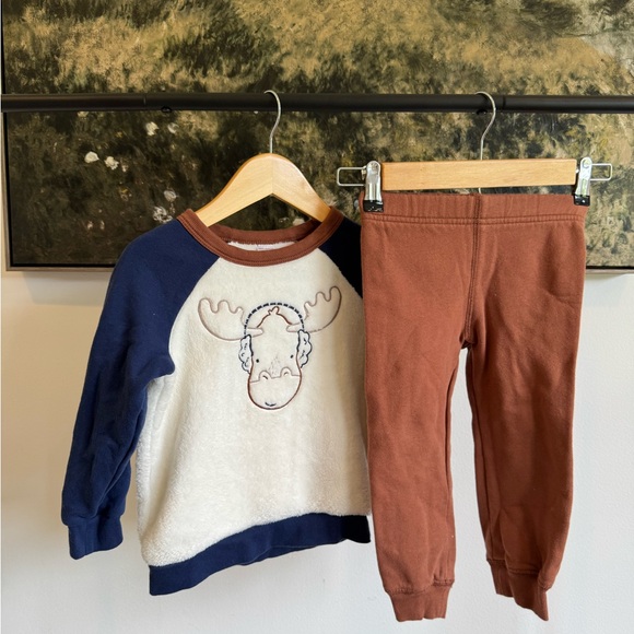 Carter's Other - Carter's Moose Sweatshirt and Brown Joggers Set